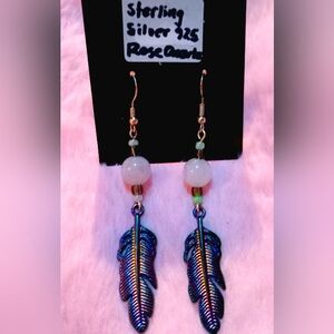 Iridescent Feather Earrings
